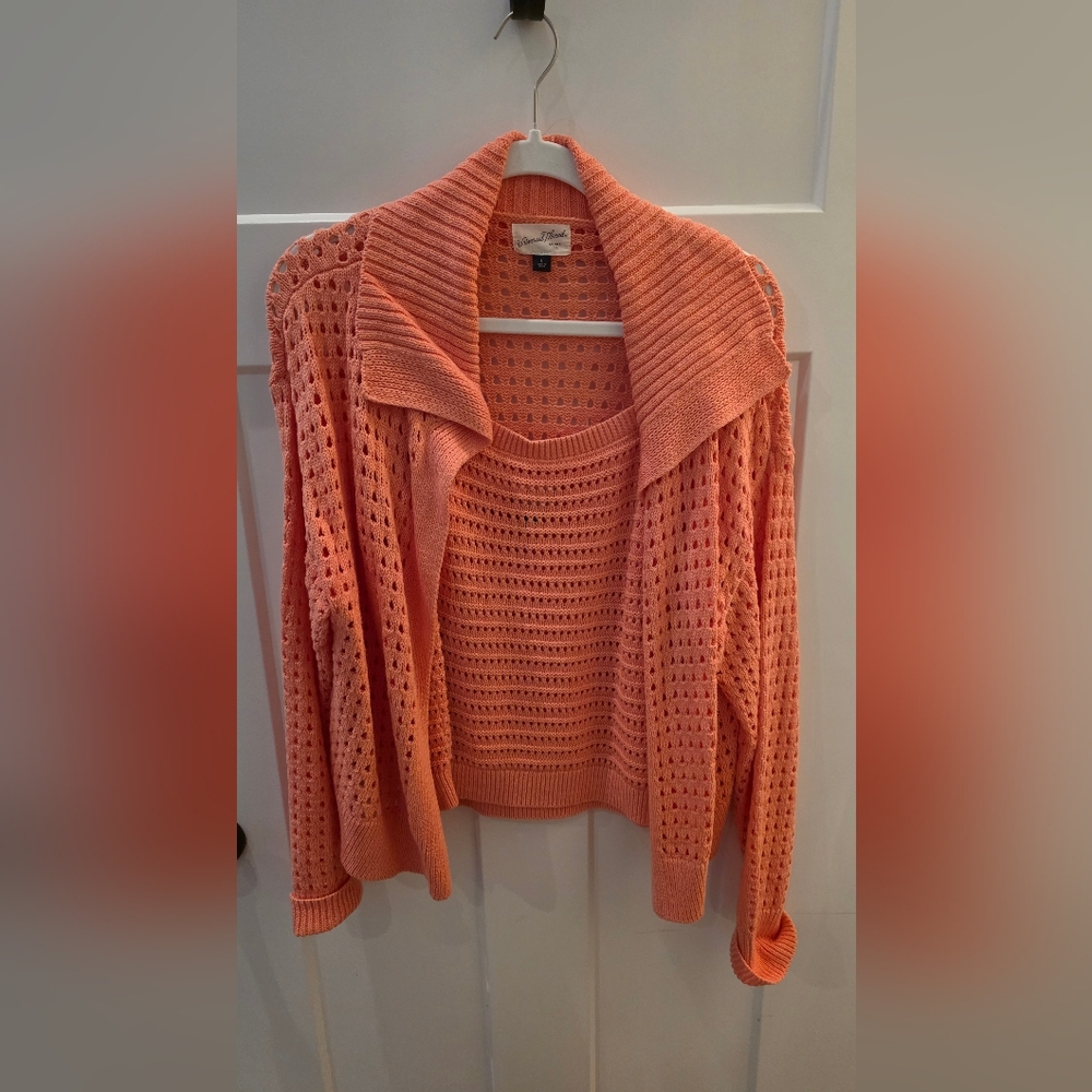 Women's Coral Sweater Set